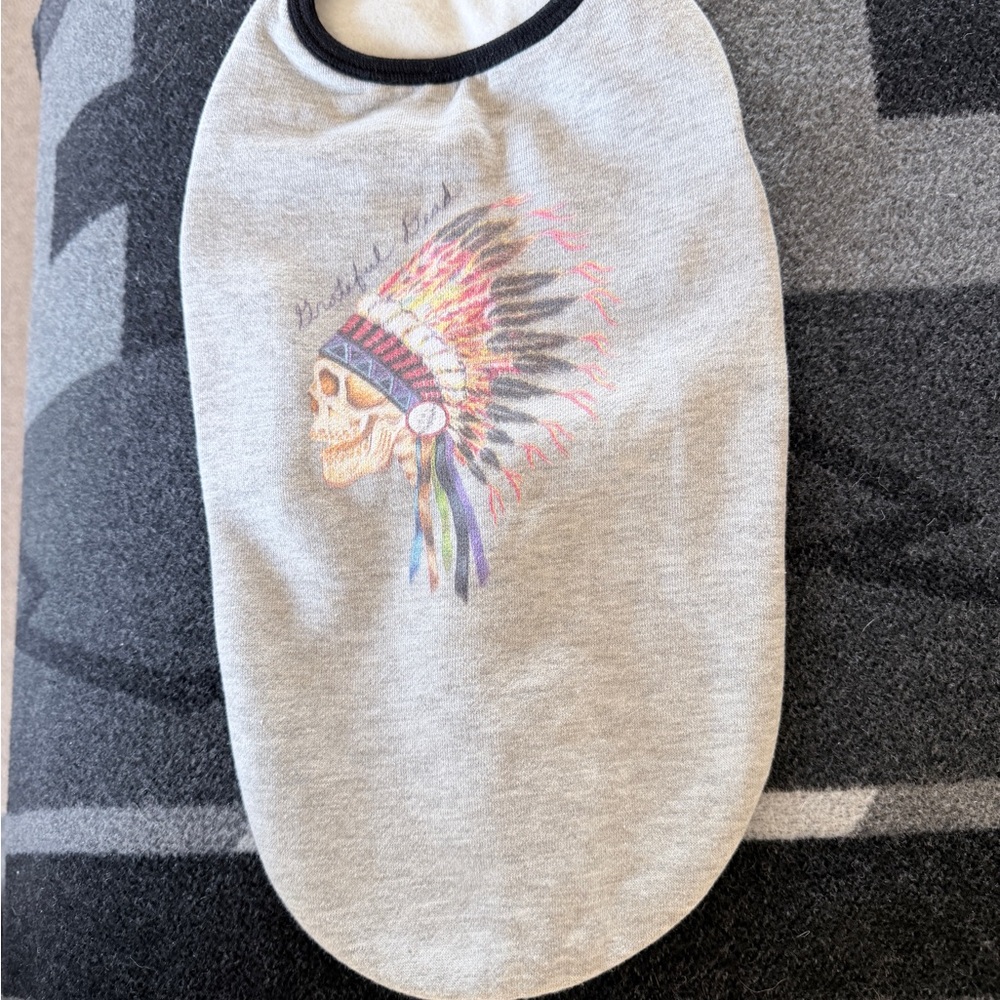 Gray Skull Graphic Dog Coat